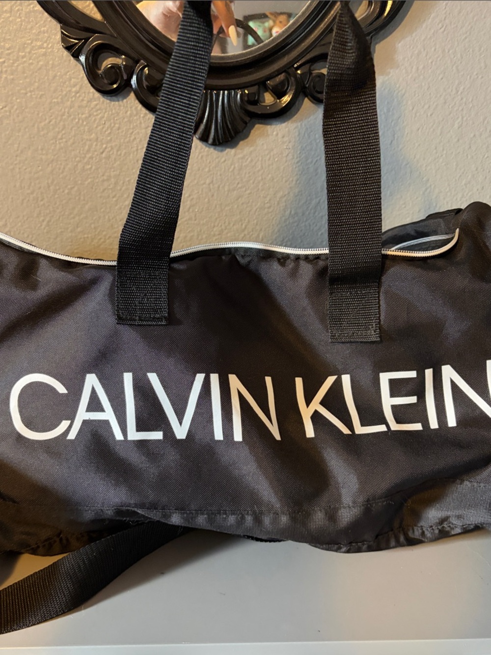 Calvin Klein Black Duffel with White Logo